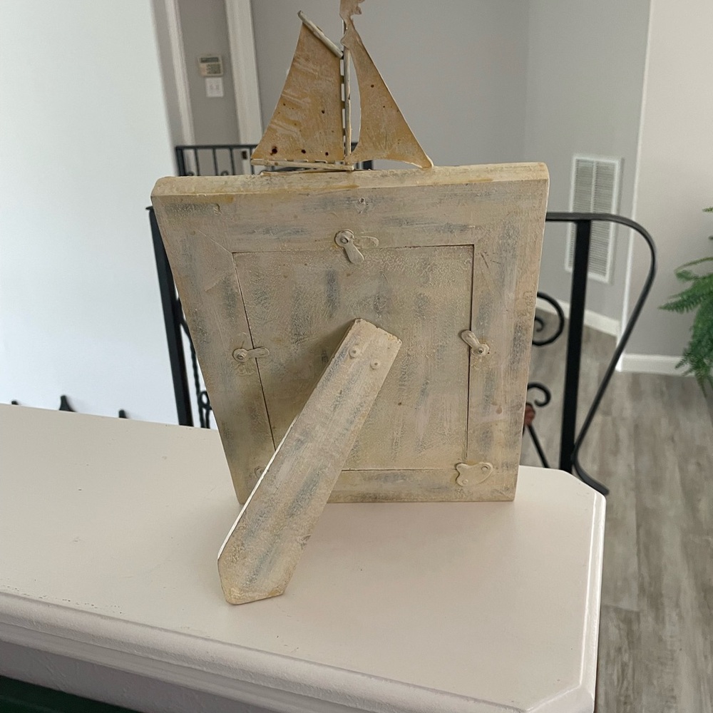 Nautical Sailboat Picture Frame - Cream and Red - Picture 3 of 8